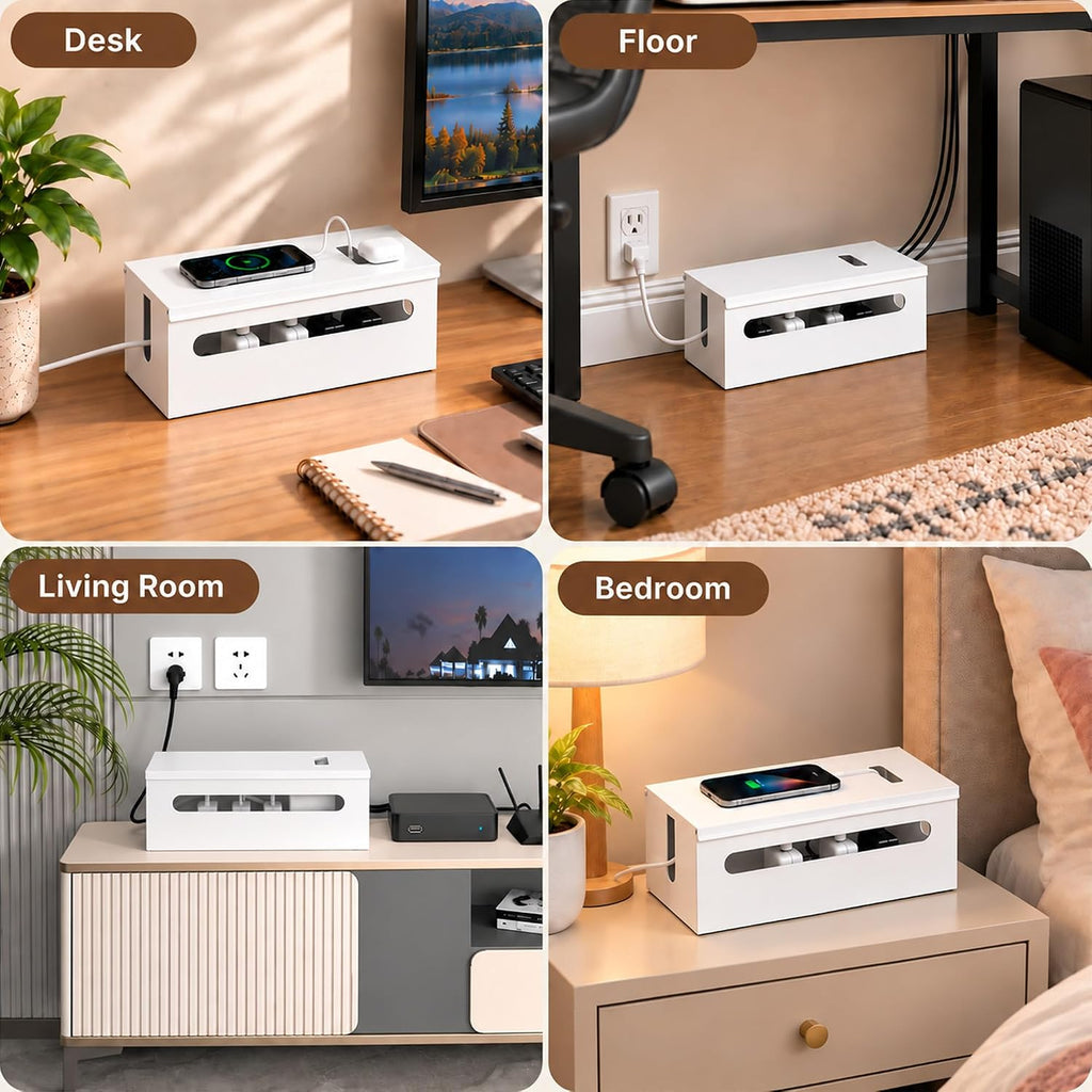 Metal Large Cable Management Box Cord Hider Wire Organizer Boxes