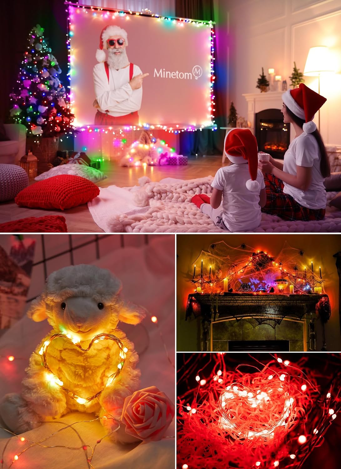 Minetom Fairy Lights Color Changing, 66FT 200 LED String Lights with Remote