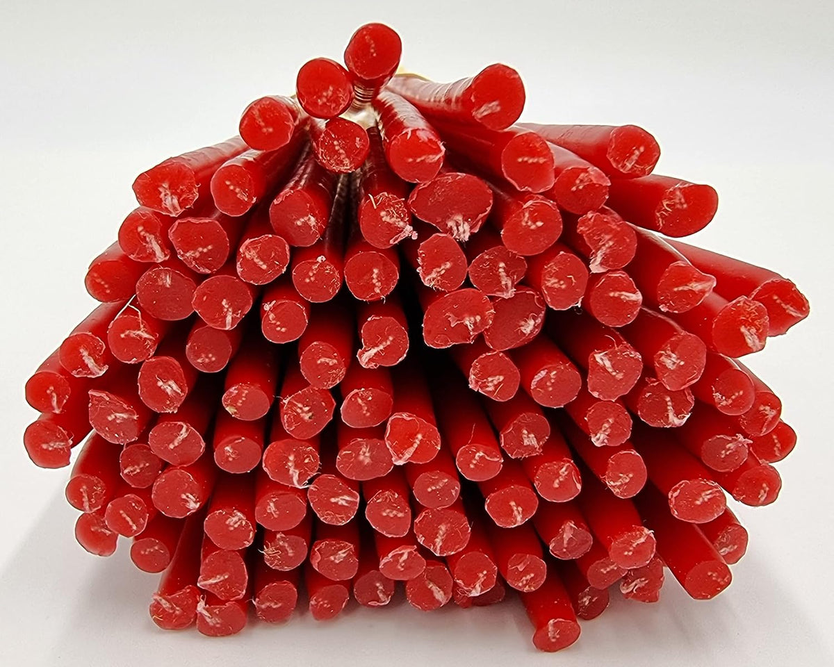 TALISMAN4U 50 Red Beeswax Taper Prayer Candles 11 inch Holy Land Jerusalem