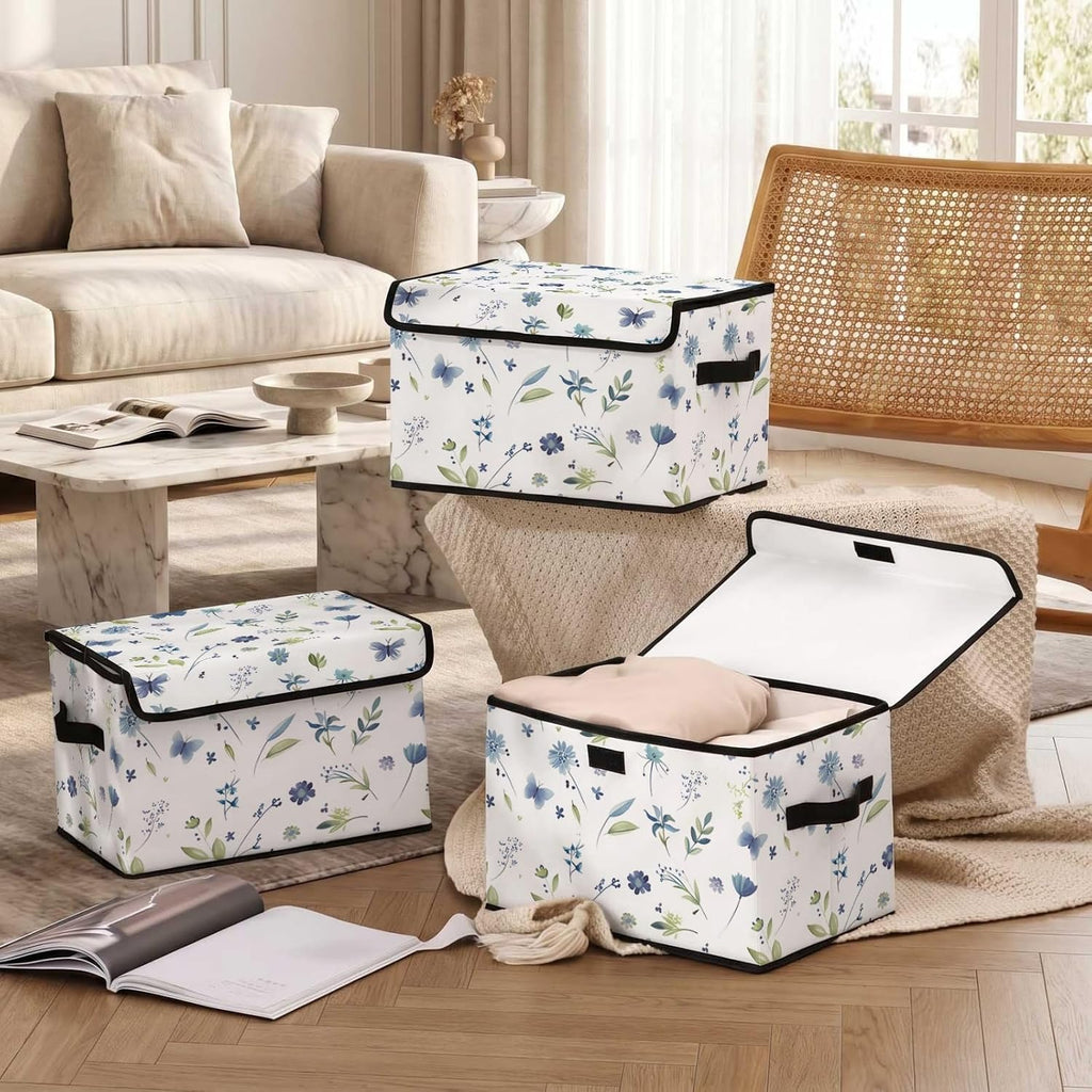 Stackable Storage Bins with Lids 3 Pack