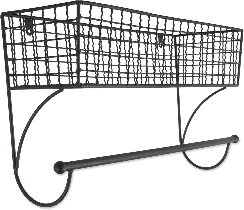 DII Rustic Bathroom Décor, Metal Storage, Large Towel Bar, Black