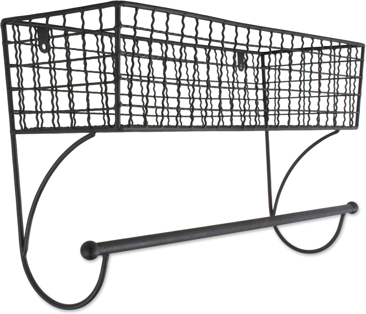DII Rustic Bathroom Décor, Metal Storage, Large Towel Bar, Black