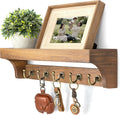Rebee Vision Acacia Wood Key Holder Wall Mount for Room Decor, Brown