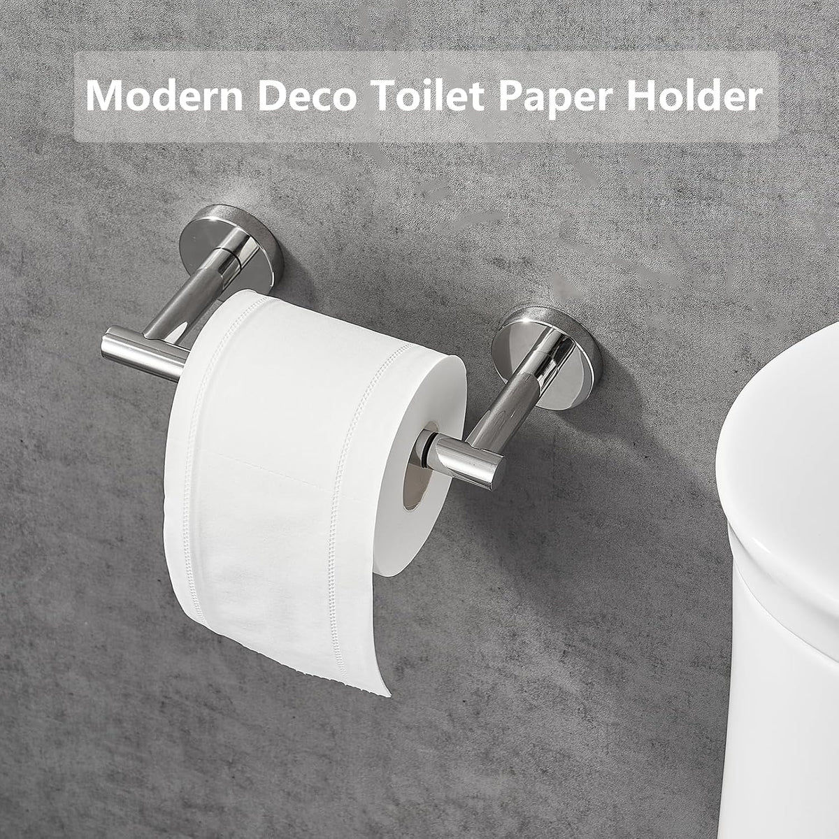 Toilet Paper Holder, Double Post Pivoting Design, Stainless Steel Rustproof Bathroom Tissue Holder, Wall Mount Fits Mega Rolls, for Home, RV, Commercial Bathroom Chrome