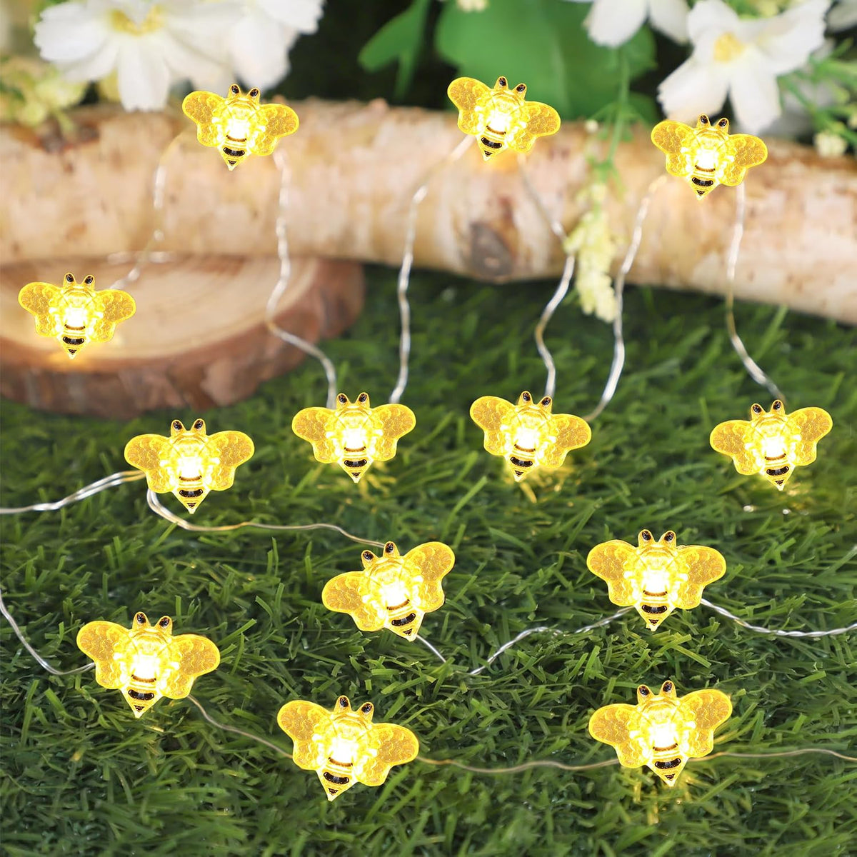 Impress Life Honey Bee Fairy String Lights, 10Ft 40 LED Lights