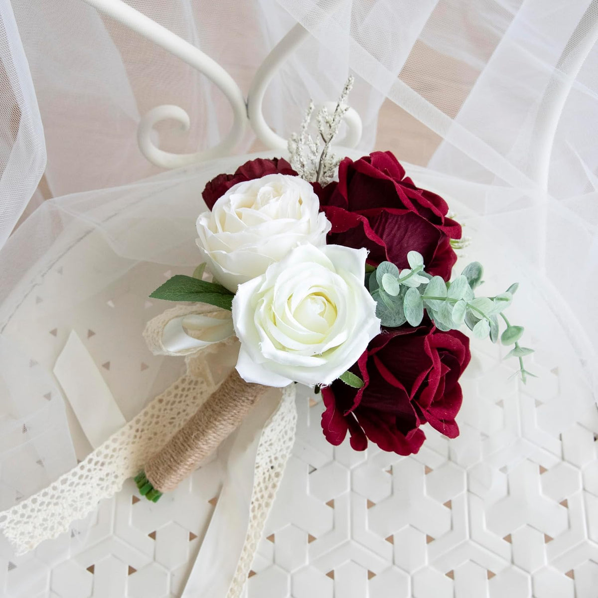 Burgundy Wedding Bouquets for Bride, Bridesmaid Flower Bouquet