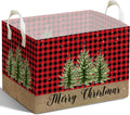 Merry Christmas HOLA Storage Basket, Snowman Waterproof Storage Box, Toy and Clothes Storage Box for Boys and Girls, Santa Christmas Gifts for Nursery, Christmas Winter Party Decoration Storage Cube