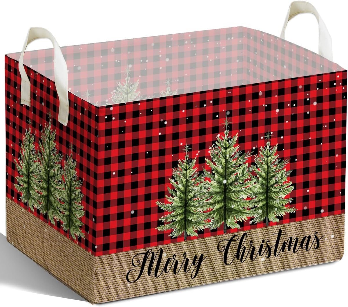 Merry Christmas HOLA Storage Basket, Snowman Waterproof Storage Box, Toy and Clothes Storage Box for Boys and Girls, Santa Christmas Gifts for Nursery, Christmas Winter Party Decoration Storage Cube