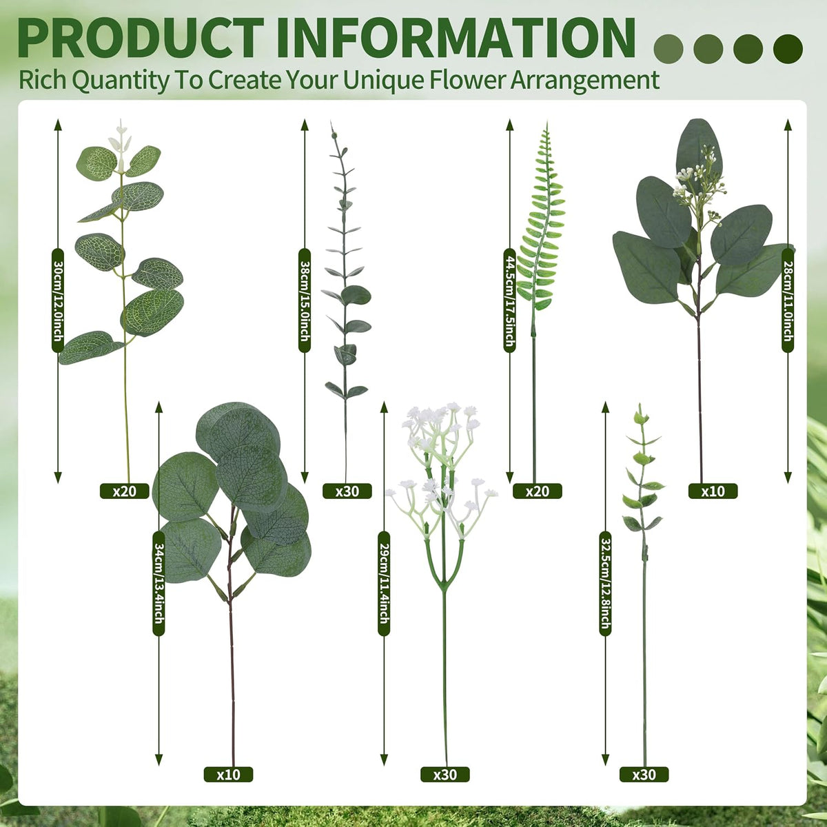 150 Pcs 7 Kinds Mixed Artificial Eucalyptus Leaves Stems Bulk, Fake Greenery Plants Faux Silver Dollar Leaves Babys Breath Flowers for Vase Bouquet Floral Arrangement Centerpiece Home Decor