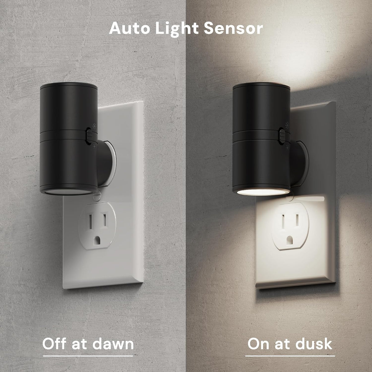 L LOHAS LED Bright Night Lights Plug into Wall,Daylight White,Rotating,Mini