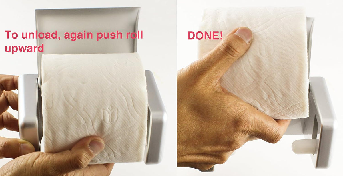 Zoie + Chloe Easy-Snap Toilet Paper Holder - Load and Unload with One Hand