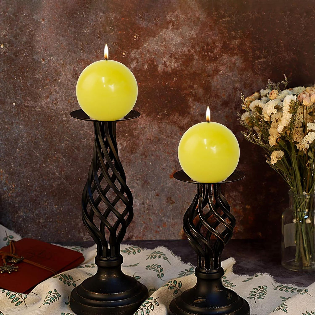 Beeswax Round Ball Candles-3 Inch Hand-Poured Natural Beeswax Candle for Wedding Decoration,Holiday Candles,Home Decor,60 H Long Burning,3pack
