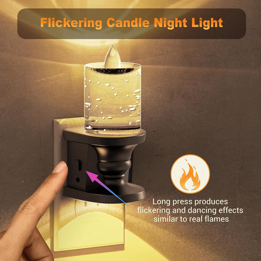 JandCase Night Light, Candle Night Lights Plug into Wall