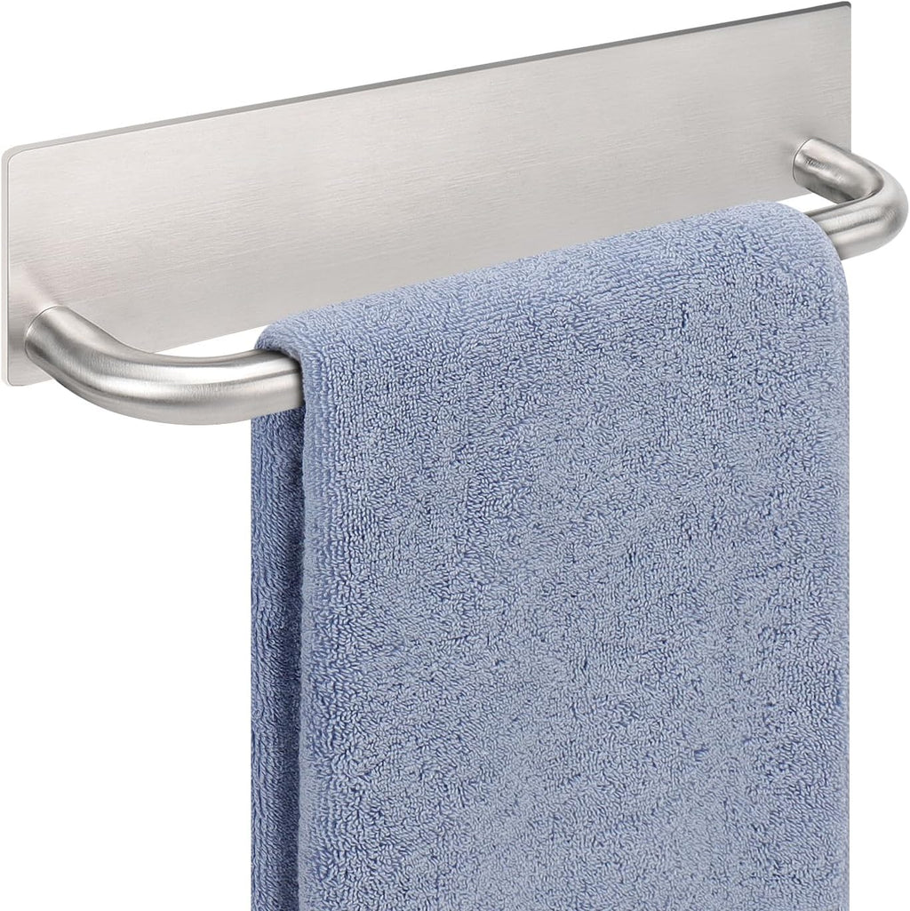 Livabber Self Adhesive Hand Towel Holder- 304 Stainless Steel Hand Towel Bar for Bathroom Kitchen Stick on Wall, Towel Ring No Drilling, 9 Inch (Brushed Nickel)