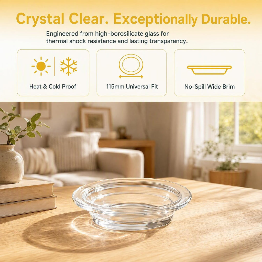 2 Pack Wax Warmer Replacement Dishes, 4.5in Glass Wax Melt Trays