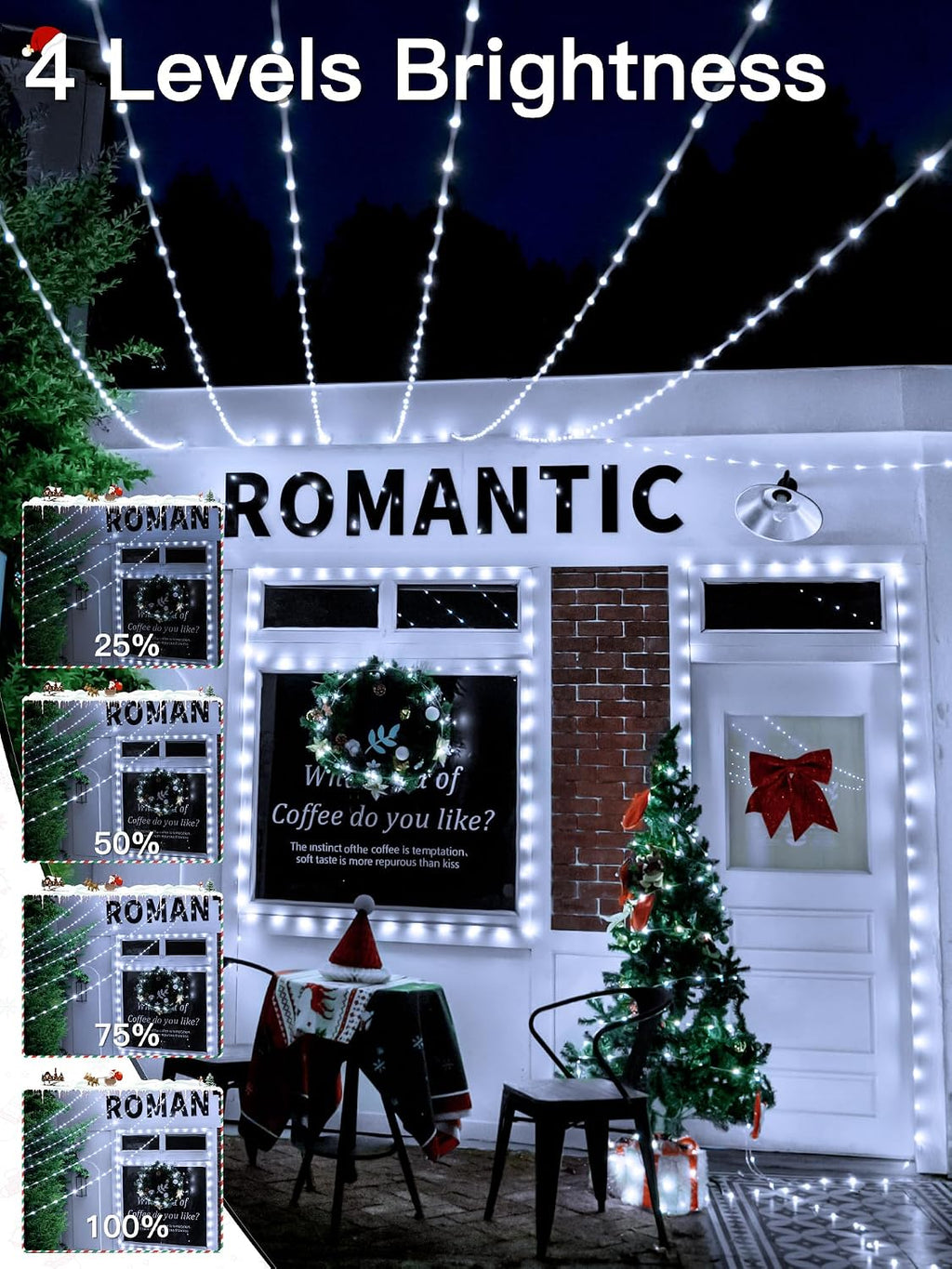White Christmas Lights, 800LED 262FT Fairy Lights Outdoor Indoor