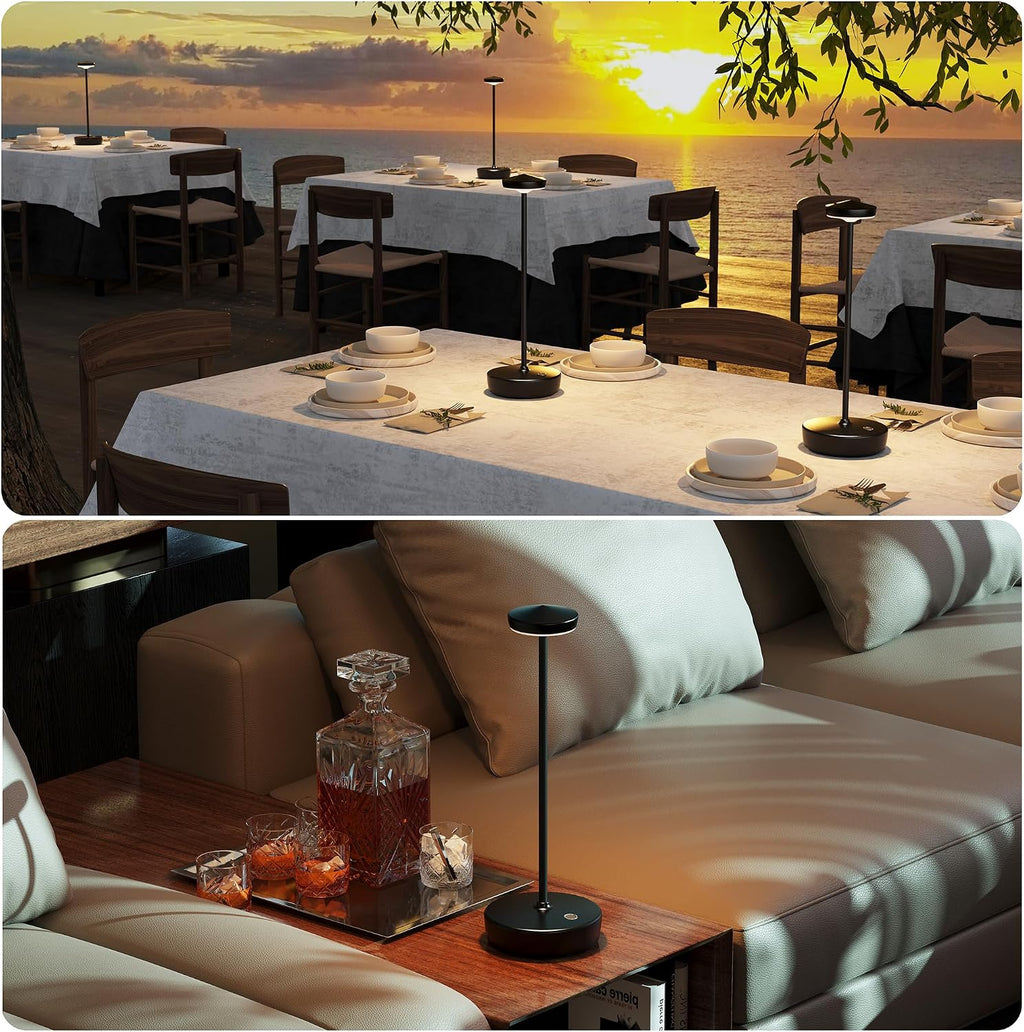 TBBGA Cordless Table Lamp Rechargeable 2 Pack, 5000mAh Battery Table Light
