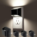 VOLISUN LED Night Light Cool White, 4 Pack Up and Down Night Lights Plug into Wall with Dusk to Dawn Light Sensor, 6000K Nightlight for Hallway, Bedroom, Bathroom, Kitchen Black