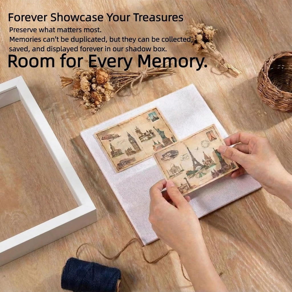10x10 Shadow Box Frame, 1.2'' Deep Display Case for Flowers Memorabilia