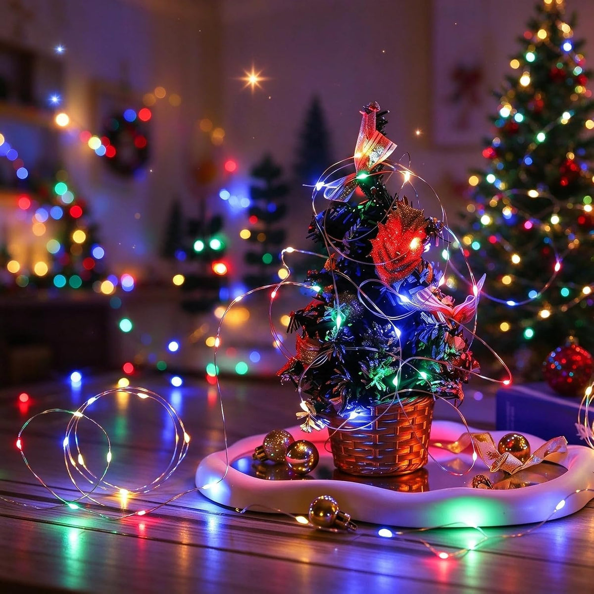 Joomer Fairy String Lights 33FT 100LED Plug in Lights Indoor, Multicolor