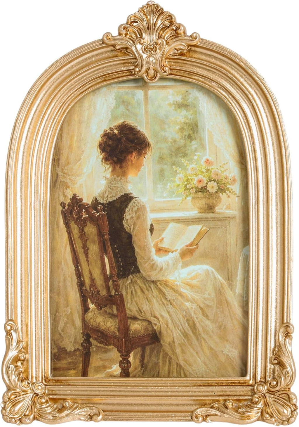 Vintage Picture Frame, Gold Photo Frame Arched, Gold, 4x6 Inch