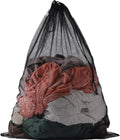 Large Mesh Laundry Bag for Travel, Drawstring Bag for Camp, Black, 24x36"
