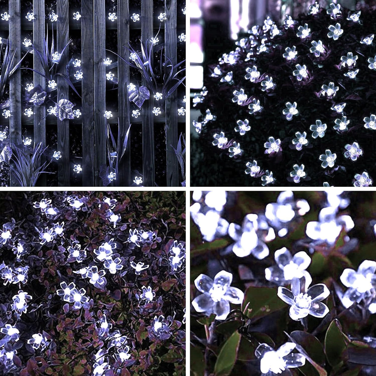 LIGHTOP Flower Fairy Light Battery Operated Indoor String Lights 30LED Cherry Blossom Lights Waterproof Decoration for Camping,Garden Fence,Birthday,Wedding Party,Bedroom （Cool White）