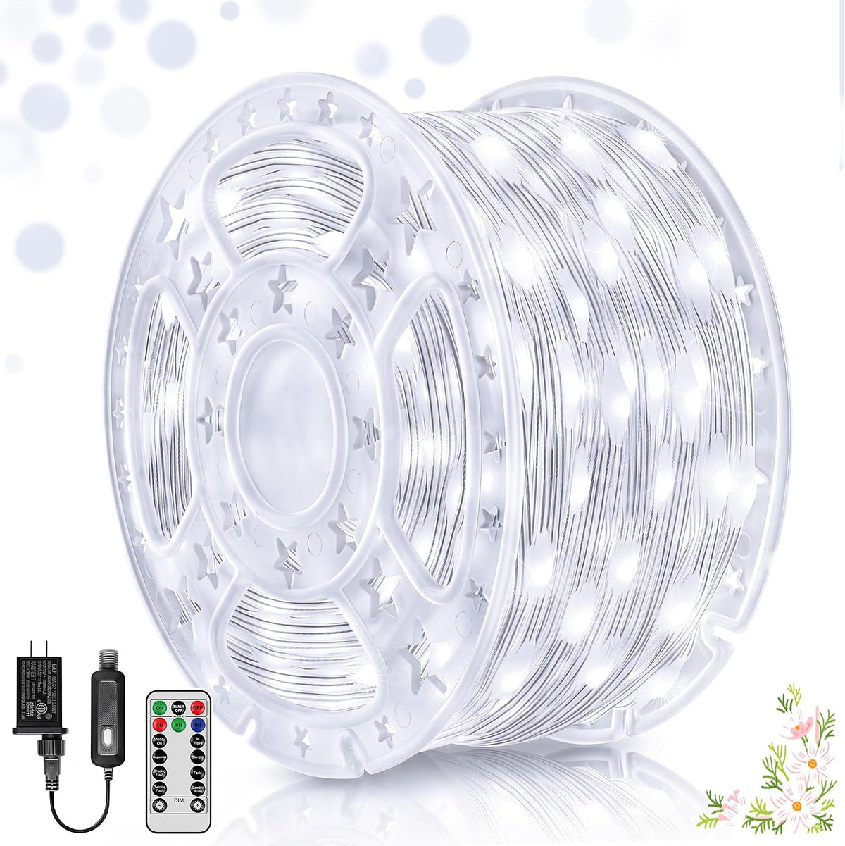White Christmas Lights, 800LED 262FT Fairy Lights Outdoor Indoor
