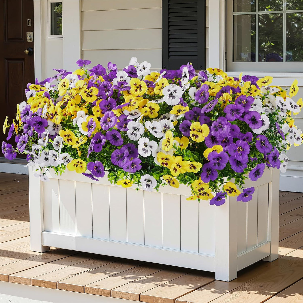 Alupssuc 48 Bundles Artificial Flowers UV Resistant for Outdoor Decor