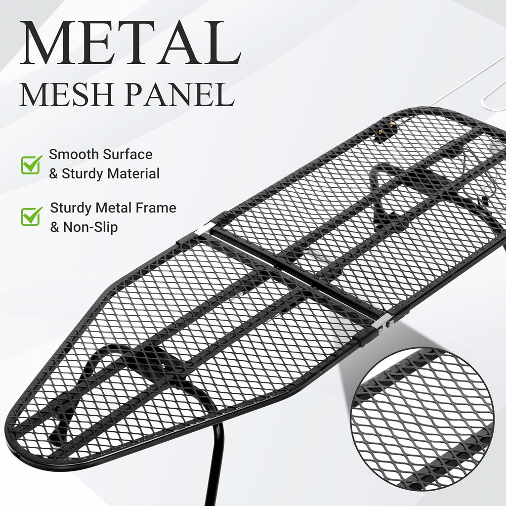 ZOES HOMEWARE Metal Mesh Panel Tabletop Ironing Board | Foldable Iron Board | Heavy Duty Small Iron Board with Heat Resistant Cover and 100% Cotton 8mm Thicken Pad | 31.5"x11.8"x6.2"