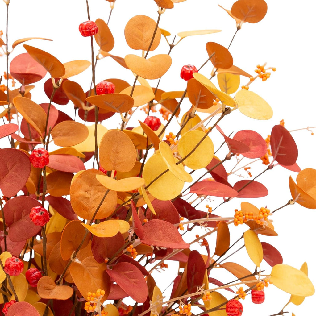 6 Pcs Aritificial Eucalyptus Stems Fall Decorations Leaves Spray Autumn Decorations with Fall Flowers Branches and Fall Plants for Fall Floral Arrangements