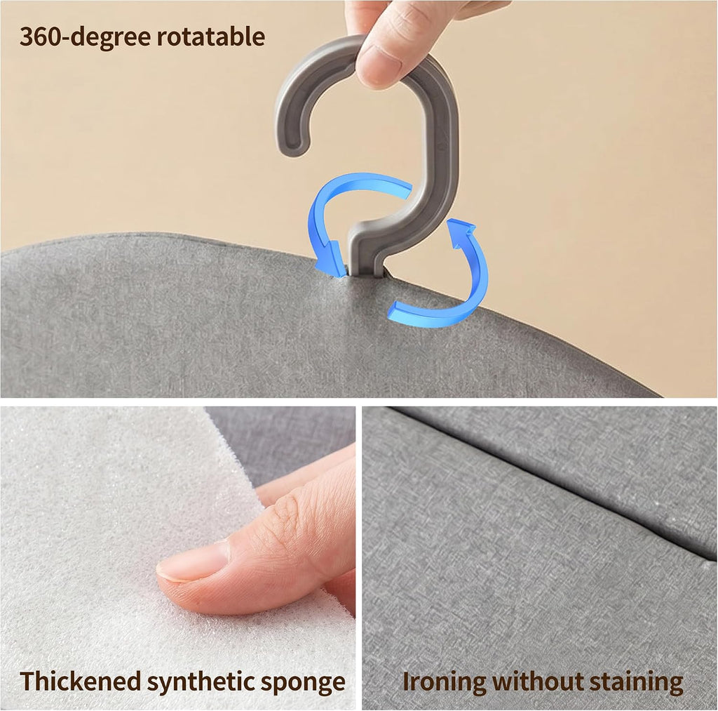 Foldable Hanging Ironing Board - Wall Mount/Closet Hook Mount Small Ironing Pad (Grey)