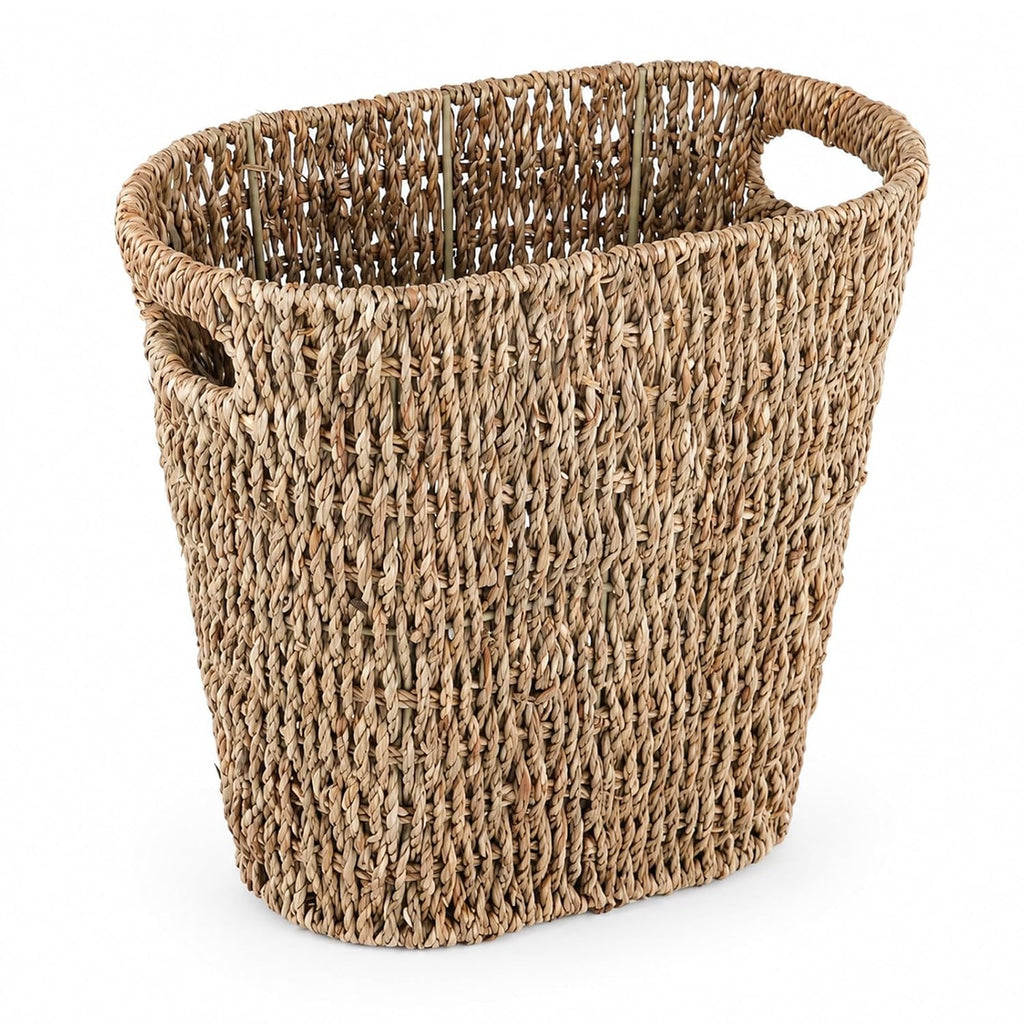 Coeusy Wicker Trash Can,Seagrass Waste Basket for Bathroom,Bedroom,5 Gallon