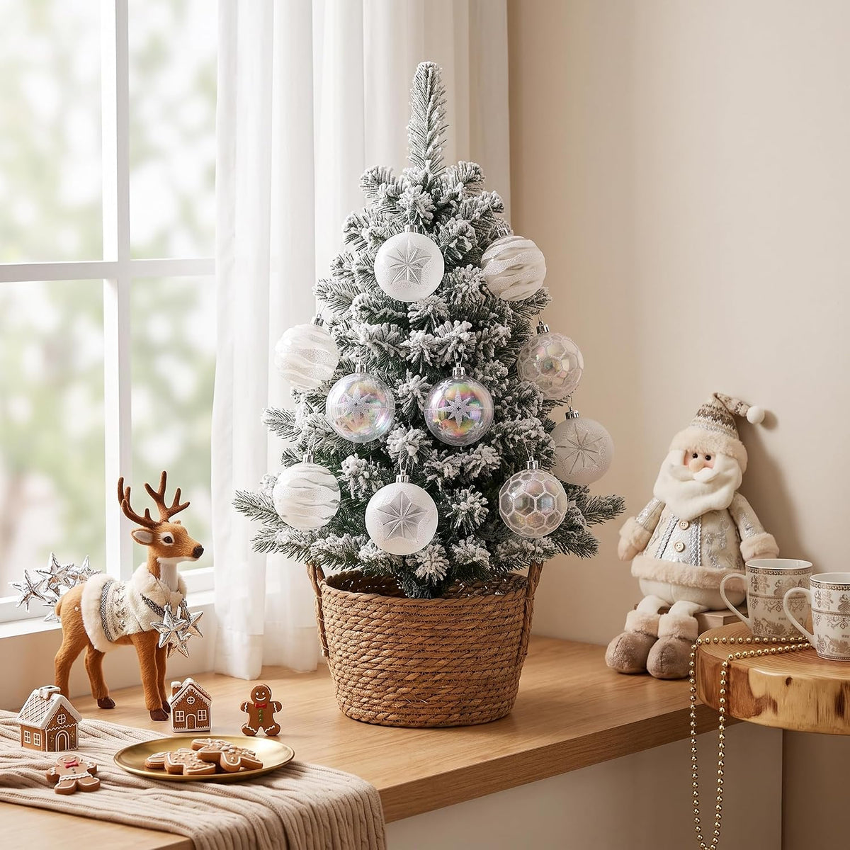 DecorbyHannah 9ct 3.15inch Christmas Ornaments Tree Decorations Clear