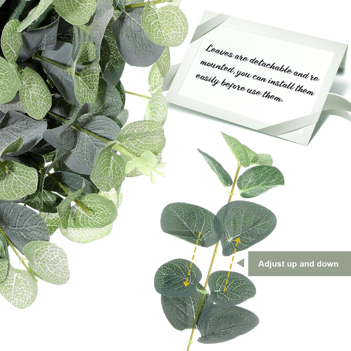Tigeen 100 Pcs Artificial Eucalyptus Stems Tall 11.8 Inch Tall