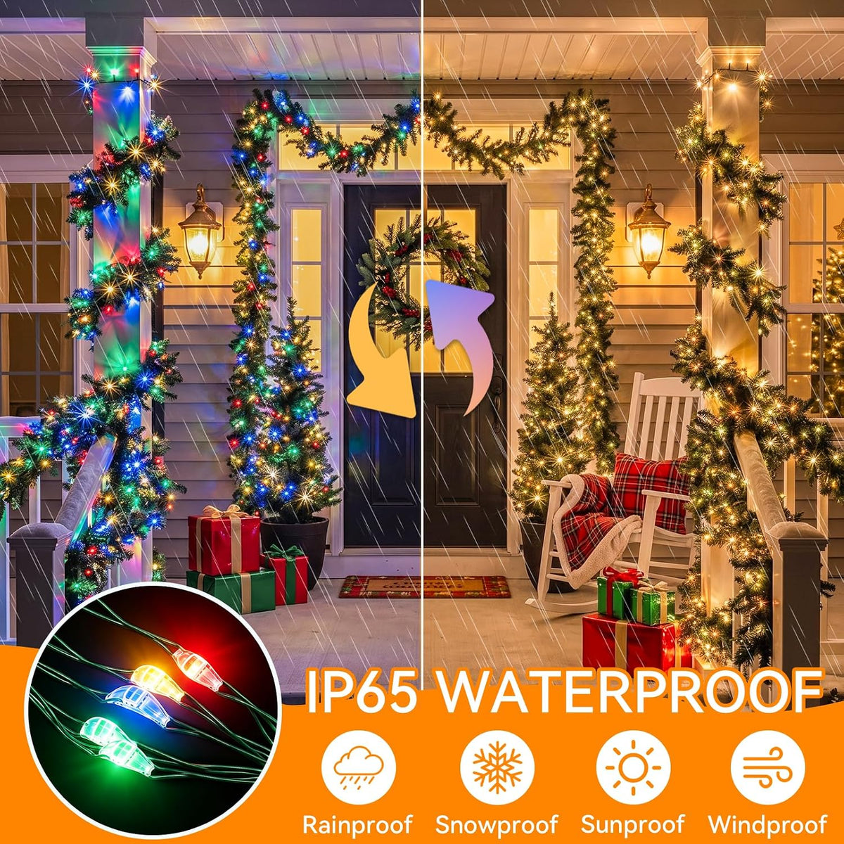 suddus Color Changing Fairy Lights Plug in，99ft 300 LED Connectable Green Wire String Lights with Remote,Waterproof Twinkle Lights Indoor Outdoor, Timer for Wedding Patio Christmas Thanksgiving Decor