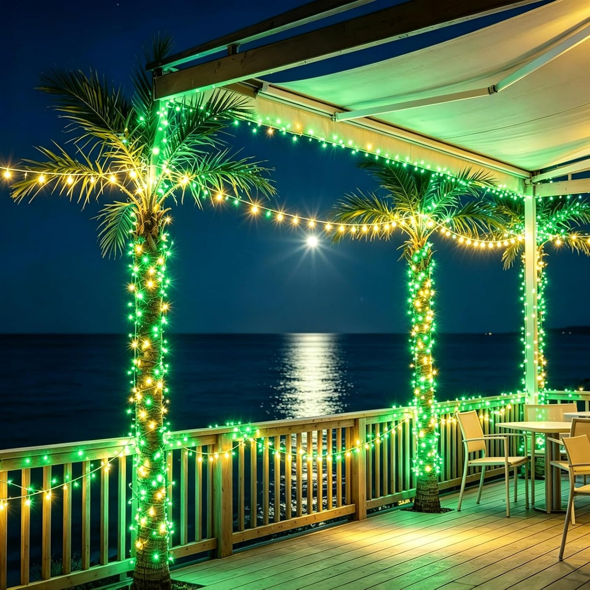LAMPHOME Green Yellow String Lights, 25FT 50LED Commercial Extendable Mini Christmas Lights Plug in for St. Patrick's Day Christmas Tree Xmas Garland Wedding, Indoor Outdoor Patio Garden Home Decor