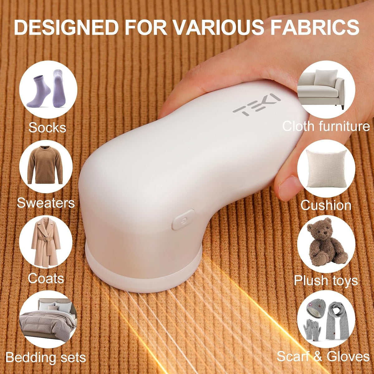 Rechargeable Fabric Shaver Lint Remover, 2 Blades Defuzzer for Clothes Couch Furniture Blankets