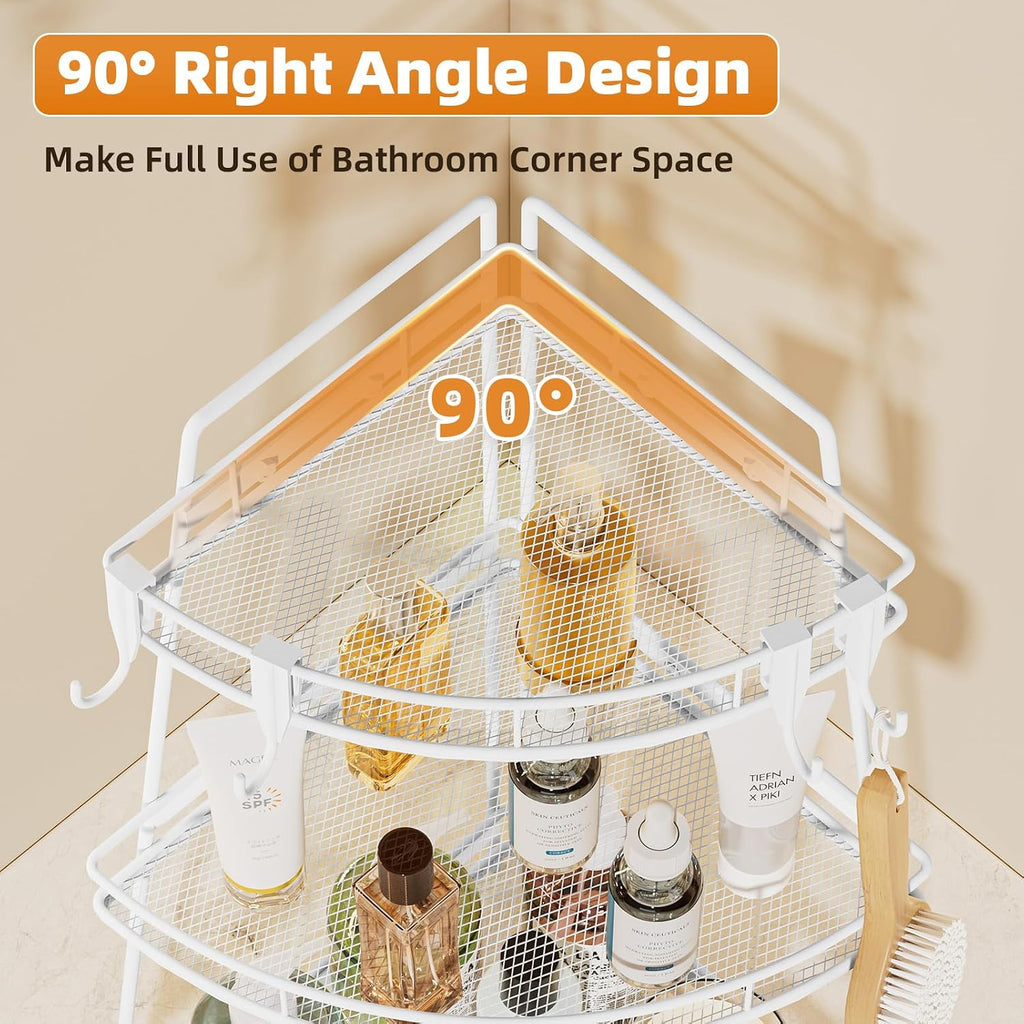 VITVITI 3 Tier Bathroom Counter Organizer Corner Vanity Shelf Storage White