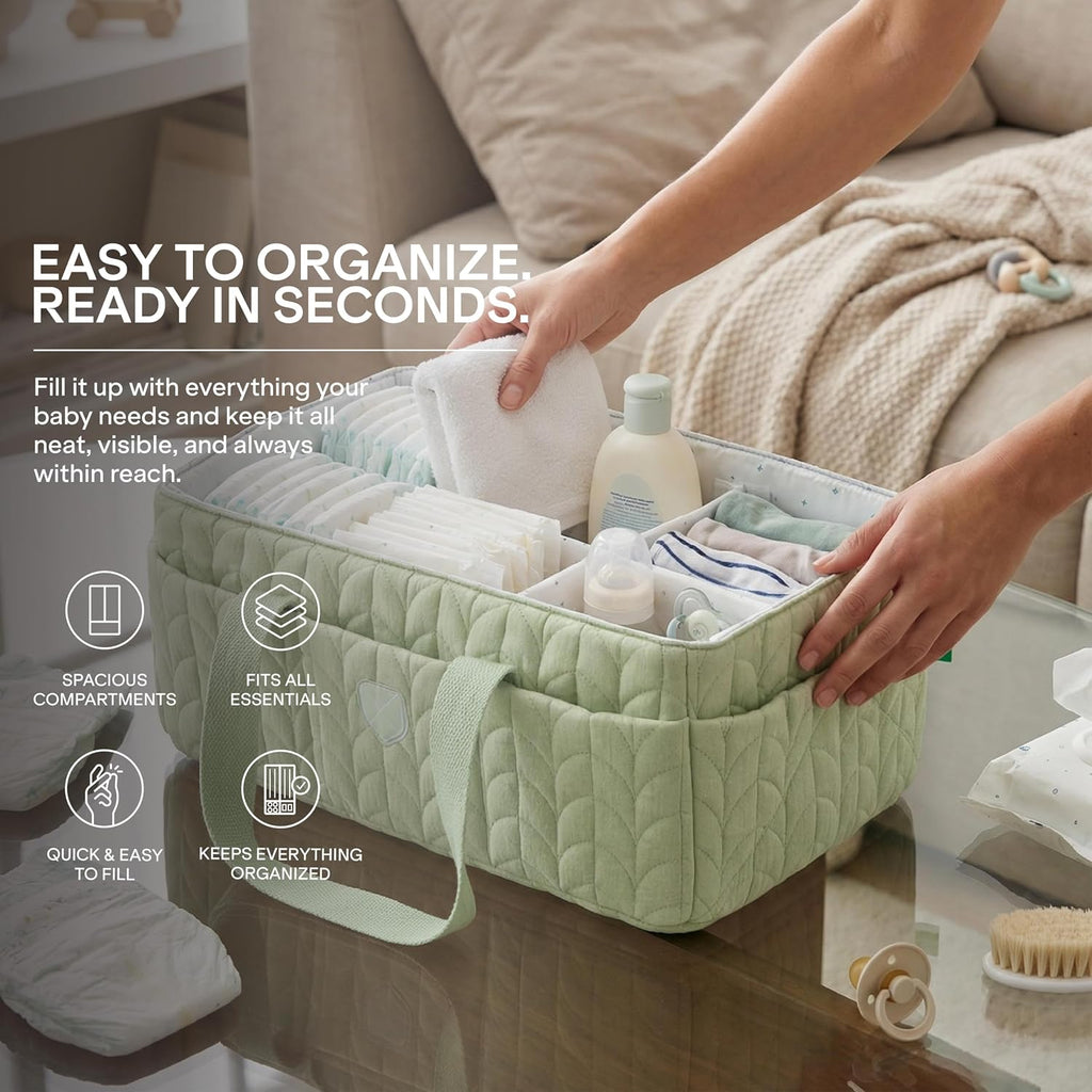 Koala Babycare Baby Diaper Caddy Organizer - Large Portable Nursery Storage Baby Basket with Handles for Newborn Essentials, Diapers, Wipes - Changing Table Caddy Organizer for Boy & Girl
