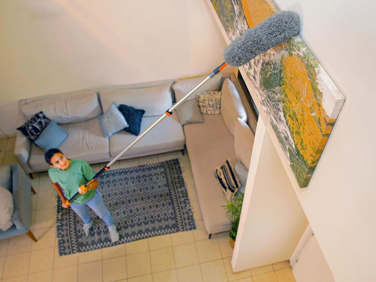 20 Foot High Ceiling Duster Kit and Scrub Brush with 4-12 ft Extension Pole