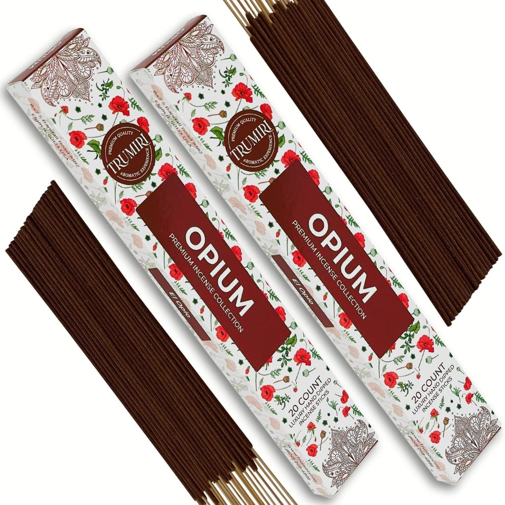 Opium Scented Incense Sticks - Total 40 Insence-Sticks - Dual Pack of 20 Insense - Inciensos - Inscents - Natural Non Toxic Ingredients - Incents - Incence - Inscense - Insents