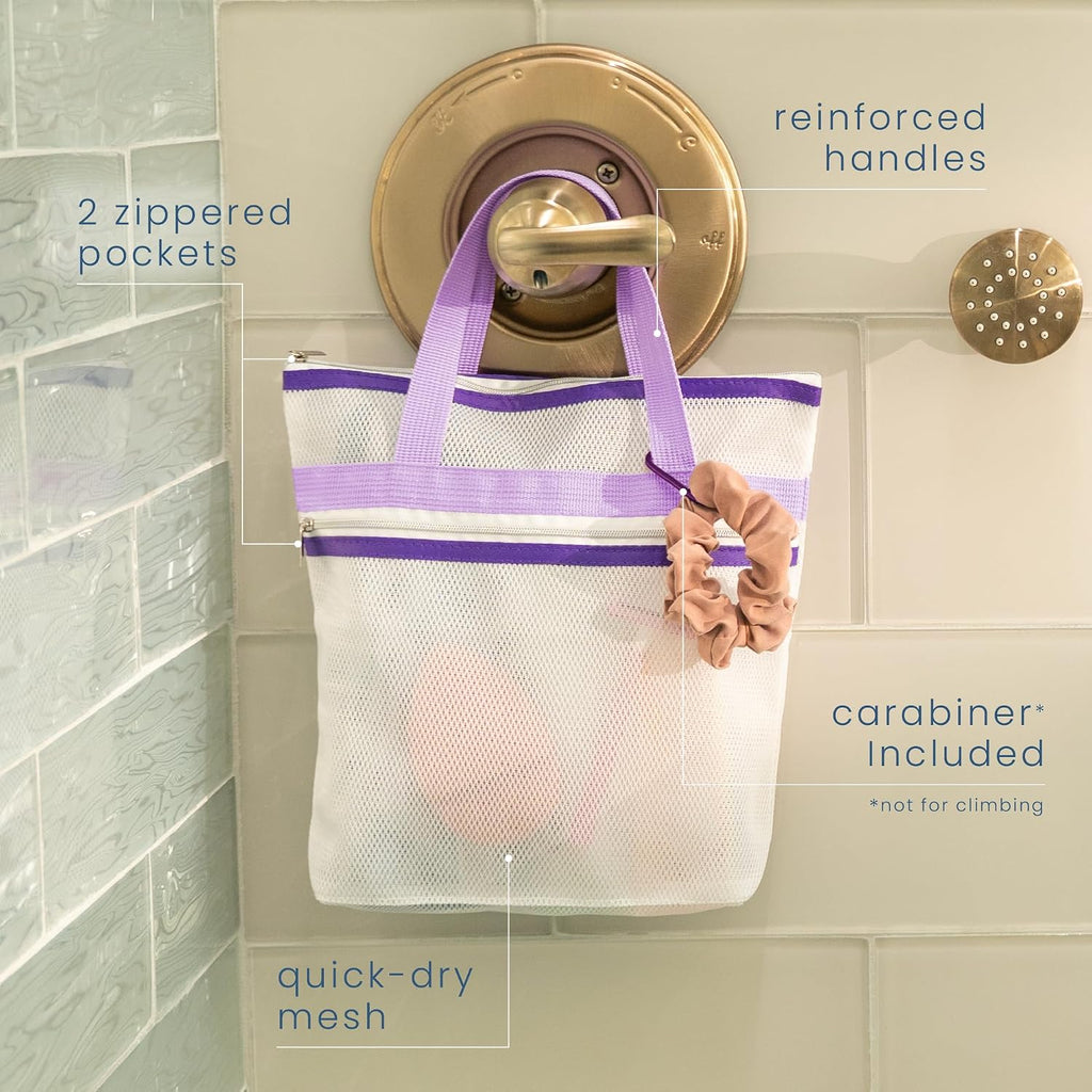 S&T INC. Mesh Shower Caddy, 10" x 10", Purple