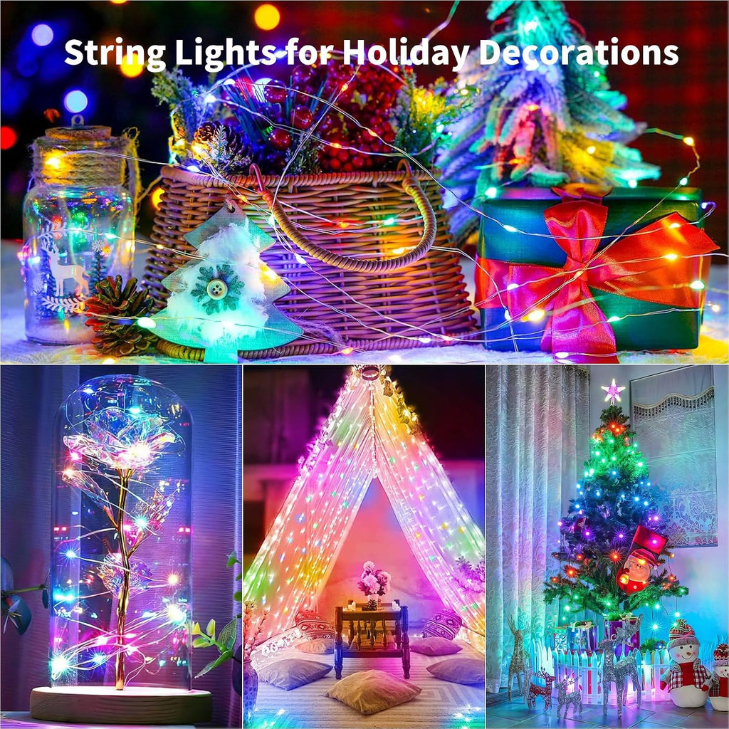Multicolor Fairy String Lights Battery Operated Fairy Lights Firefly Lights LED Starry String Lights 7.2ft 20 LEDs Silvery Copper Wire for Christmas DIY Decoration Wedding Party (6 Pack)