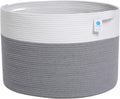 24x24x17 Inch Cottonphant Extra Large Round Blanket Basket for Living Room, Open Woven Cotton Rope Storage Basket, Jumbo Bin for Bedroom Playroom, Grey