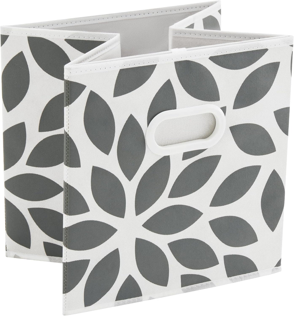 MAX Houser Open Home Storage Bins with Plastic Handles, Set of 6, Grey