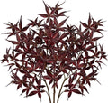 Hollyone 3Pcs Artificial Japanese Maple Leaves Branches 26'' Fake Fall Leaves Stems Plants Red Faux Maple Leaf Bushes Shrubs for Home Decor Thanksgiving Festival Party Autumn Decorations Burgundy