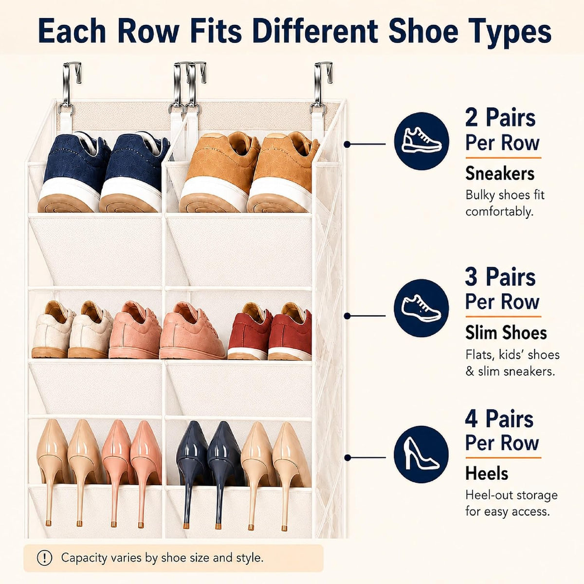 Over the Door Shoe Organizer 10-Tier Shoe Rack, 20–30 Pairs