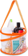 Handy Laundry Portable Shower Caddy – Collapsible Mesh Organizer with Handle, Quick Dry, Large Compartments for Dorm, College, Gym, Travel, Camp, Bathroom Essentials (Orange)