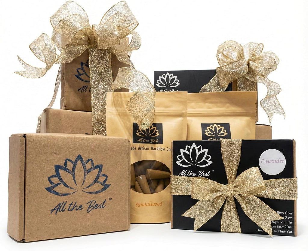 All the Best Premium Backflow Incense Cones Gift Box - 25 Large Waterfall Cones for Backflow Burner, 2 Inch Hand-Rolled, 30+ Min Burn, Meditation, Aromatherapy, Yoga & Reiki (Palo Santo)